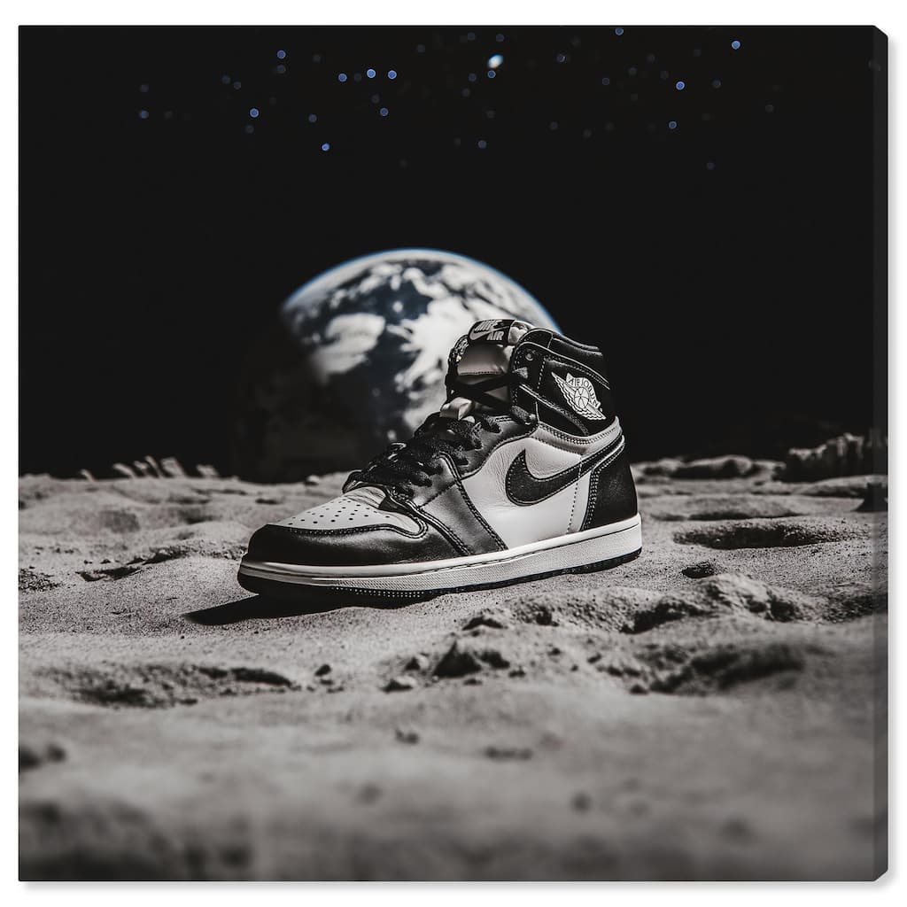 Moon Kicks Canvas by Art Remedy, Gallery Wrapped