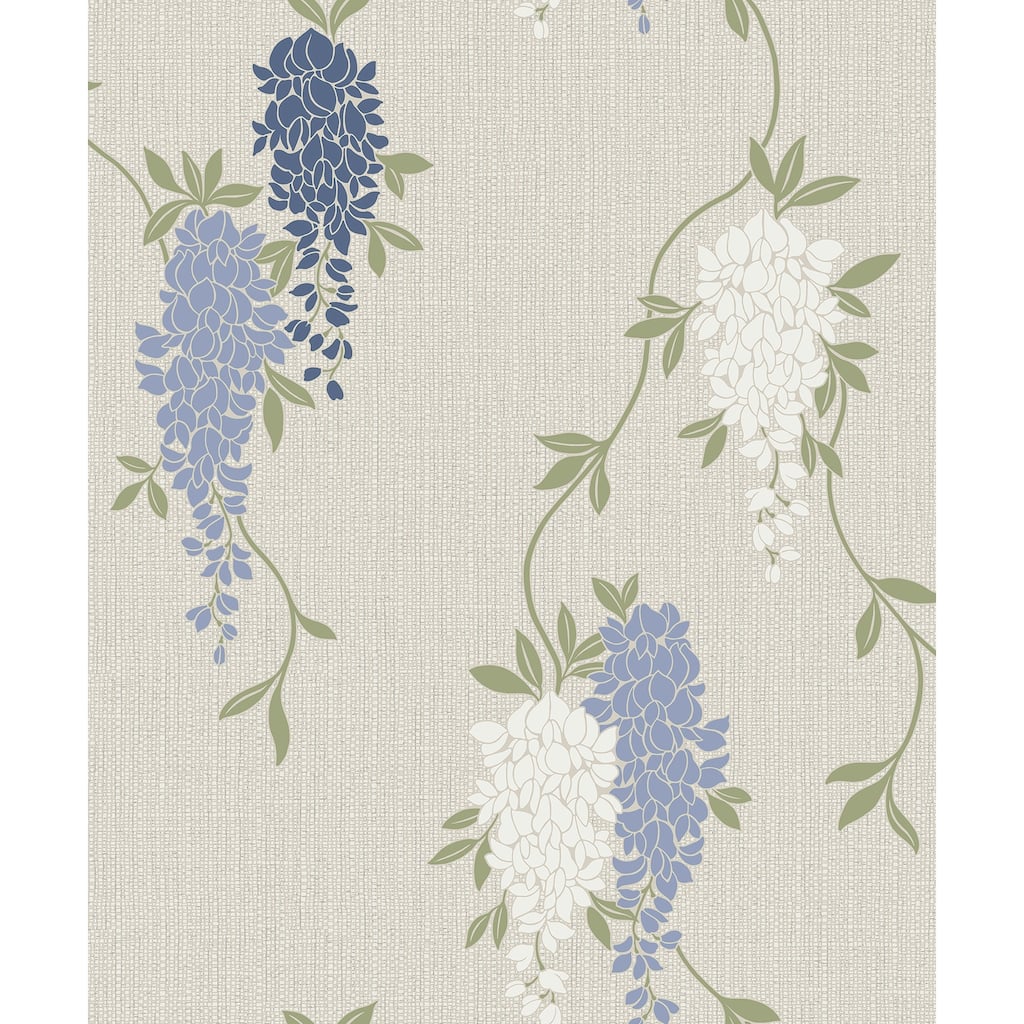 Fine Decor Aisla Blue Wisteria Wallpaper