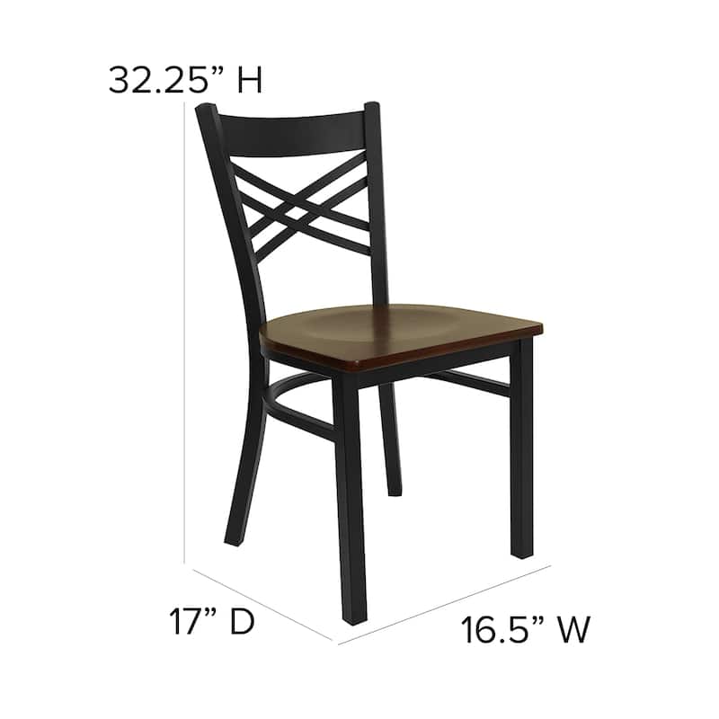 X'' Back Metal Restaurant Chair - 16.5"W x 17"D x 32.25"H - 16.5"W x 17"D x 32.25"H