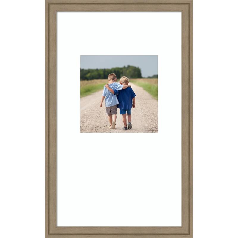 Florence Gold Framed Picture Frame, Photo Frame - 13x22 Matted White 8x8 - Florence Light Brown