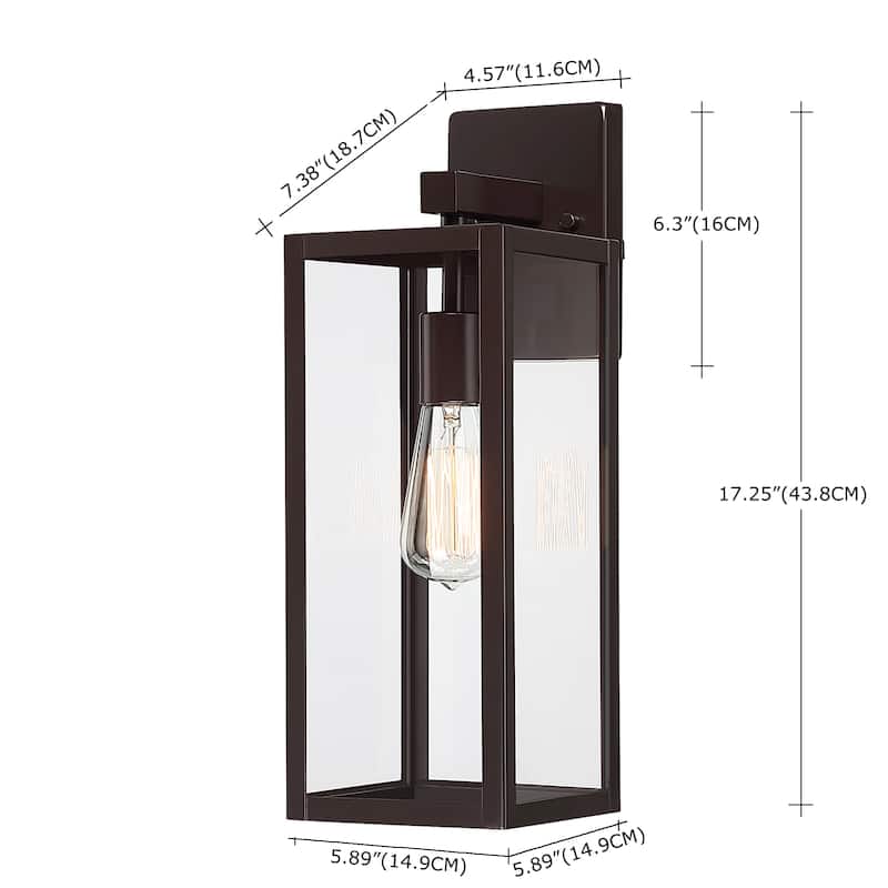 2-pack 13" H 1-Light Black Outdoor wall Lantern(Dusk to Dawn could be chosen)