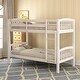 preview thumbnail 5 of 11, White Twin over Twin Solid Wood Bunk Bed with Ladder & Fence