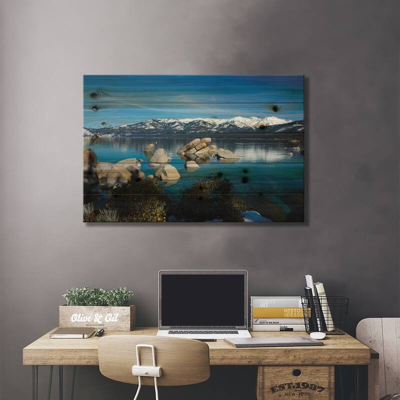 Rocks In A Lake, Lake Tahoe, California, USA IV Print On Wood by Panoramic Images - Multi-Color