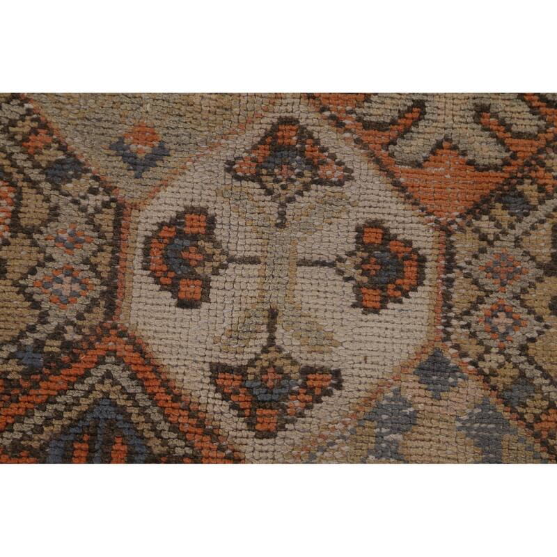 Orange Bakhtiari Persian Vintage Area Rug Handmade Wool Carpet - 6'4" x 9'3"