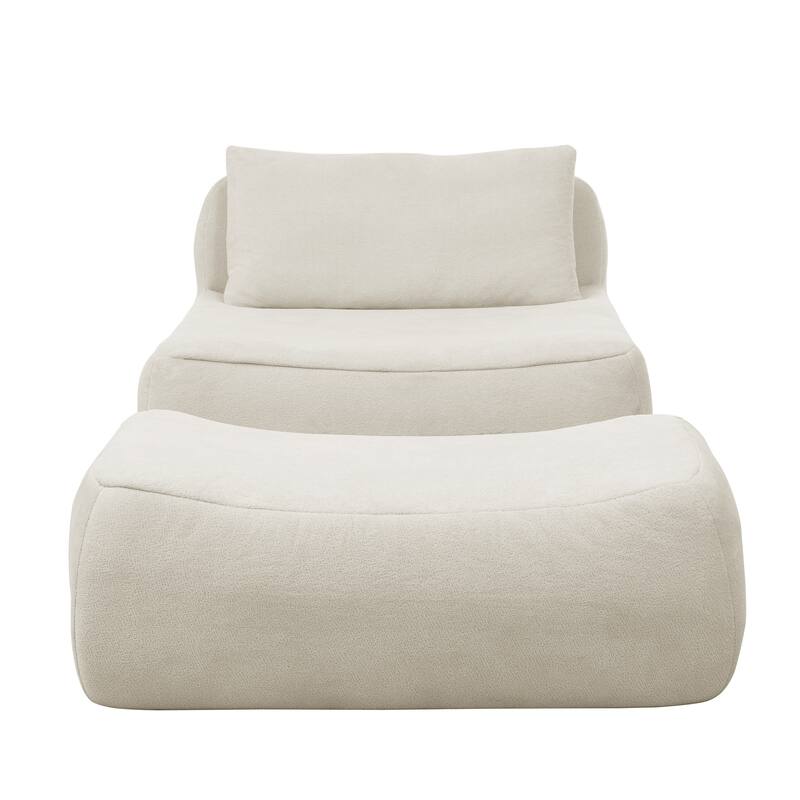 Bean Bag Chair Large Indoor Beanbag Sofa , Lazy Beanbag with waist pillow&Ottoman for Bedroom