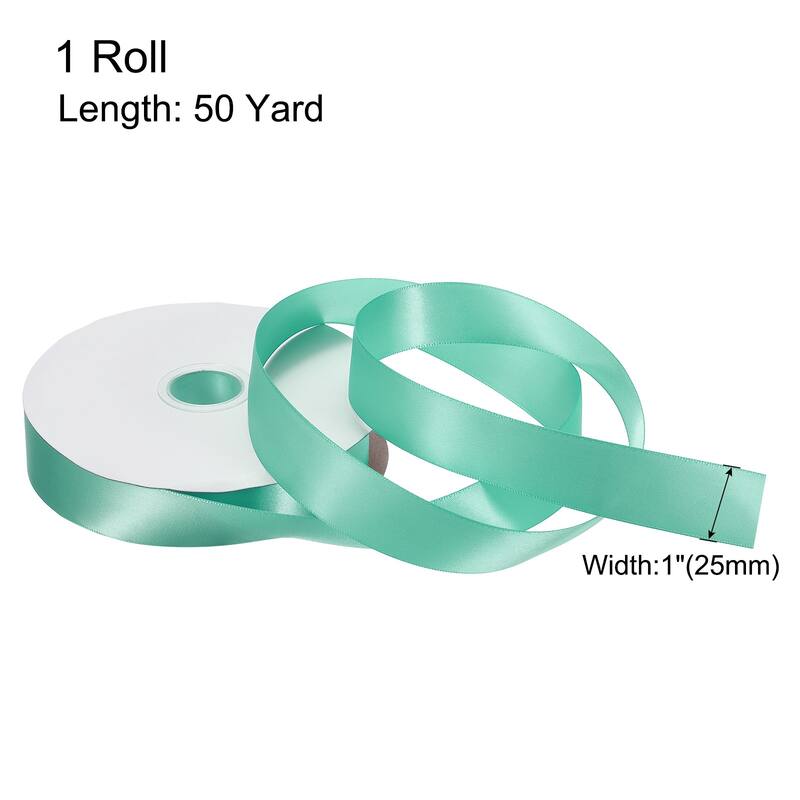 Satin Ribbon Grosgrain Valentine Solid Double Face Wedding Ribbon - Dusty Blue - 1" x 50 Yard
