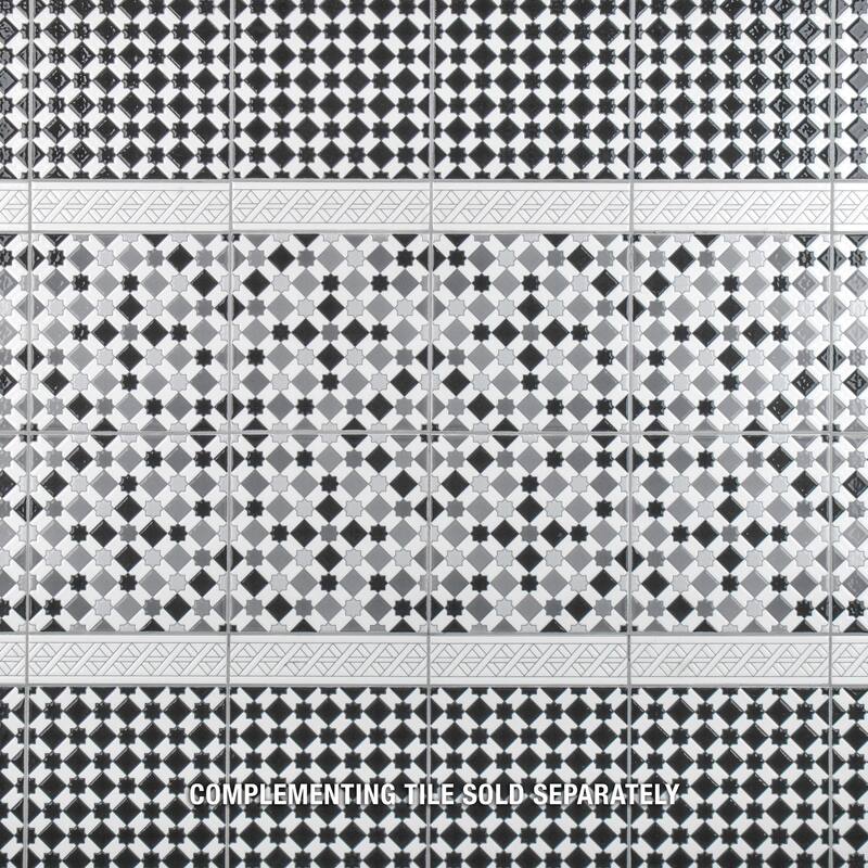 Merola Tile Sevillano Giralda Light Grey 7-7/8" x 7-7/8" Ceramic Wall Tile - Case (25 Tiles)