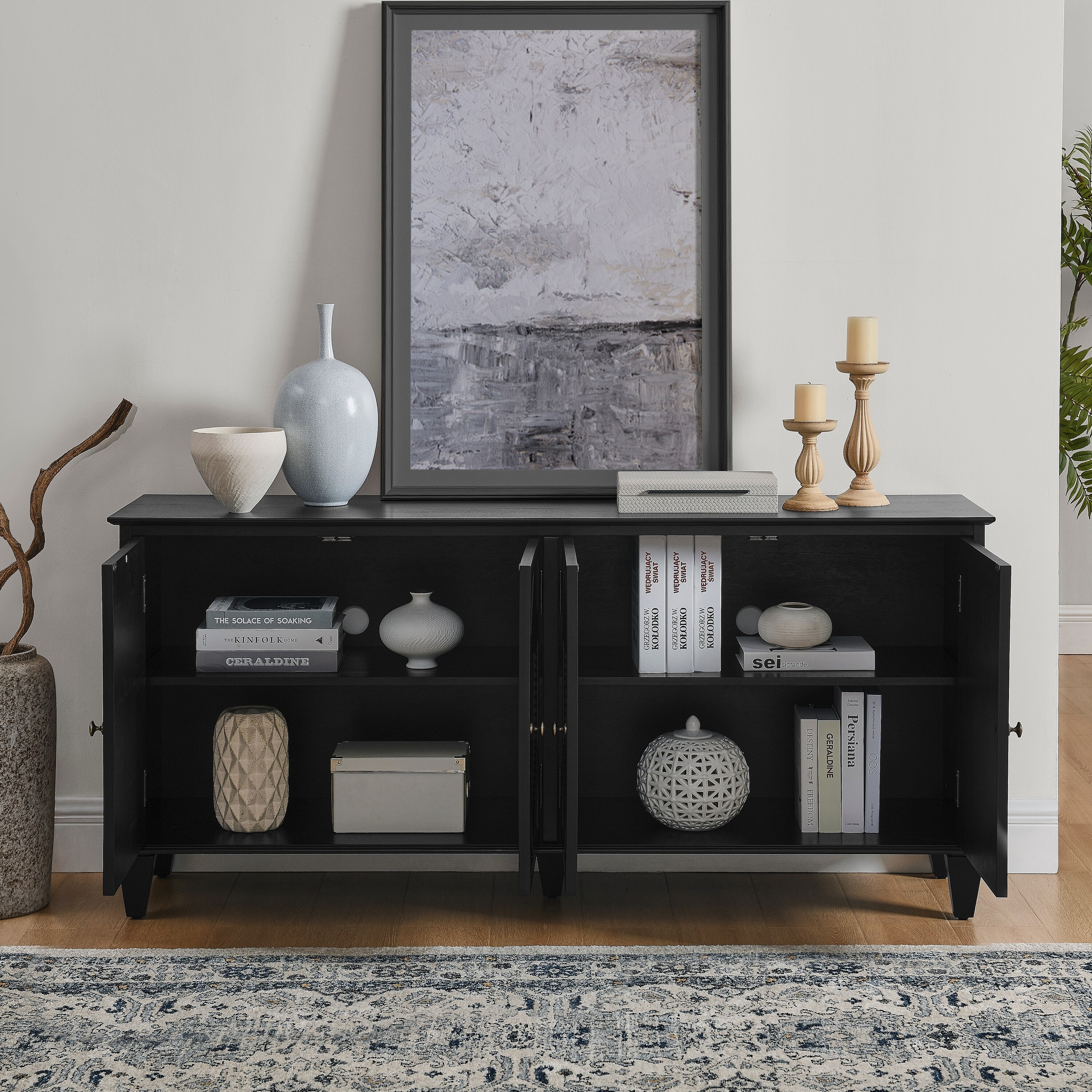 65.2" Mid Century Modern Sideboard Buffet Cabinet with Storage