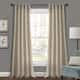 Porch & Den Alsea Burlap Knotted Tab Top Window Curtain Panel Pair - 108"Lx45"W - Dark Linen