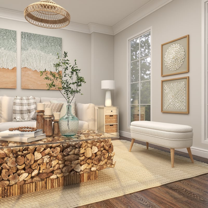 Wood Contemporary Storage Bench - 40 x 16 x 19