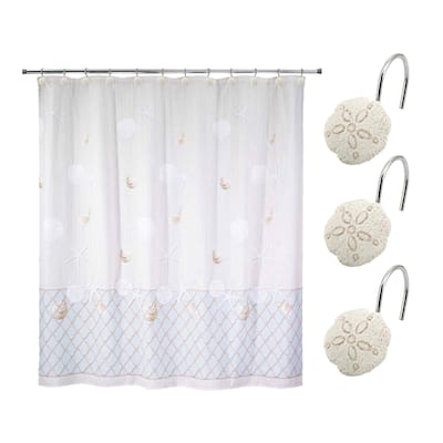 Avanti Linens Seaglass 13-Piece Shower Curtain & Hook Set