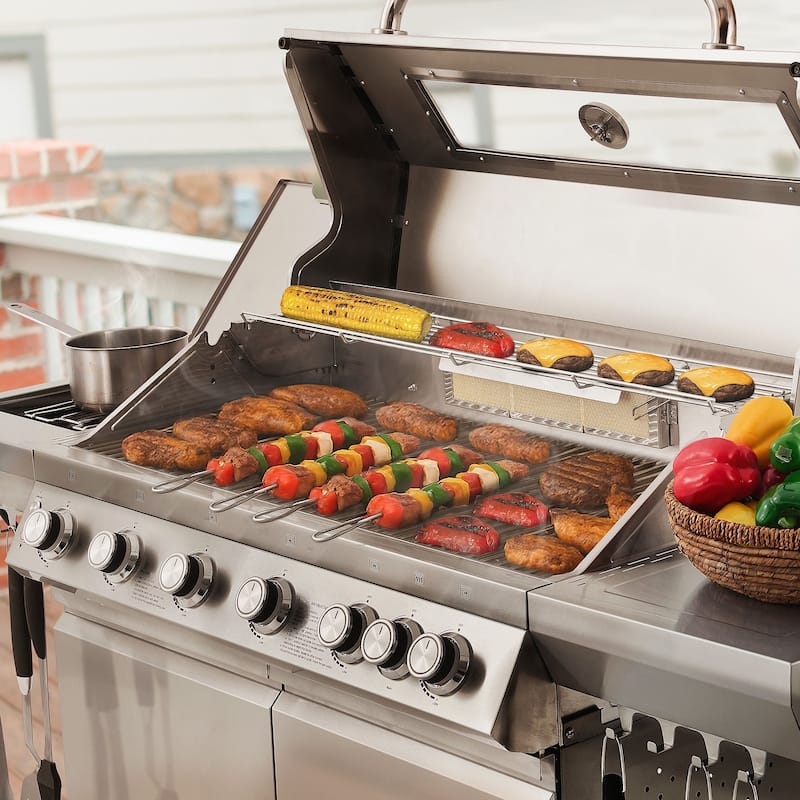 Royal Gourmet, 6-Burner Gas Grill with Side & Infrared Rear Burners - N/A