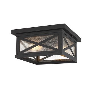 Brookside 2 Light Outdoor Flush Ceiling Mount Fixture - 12