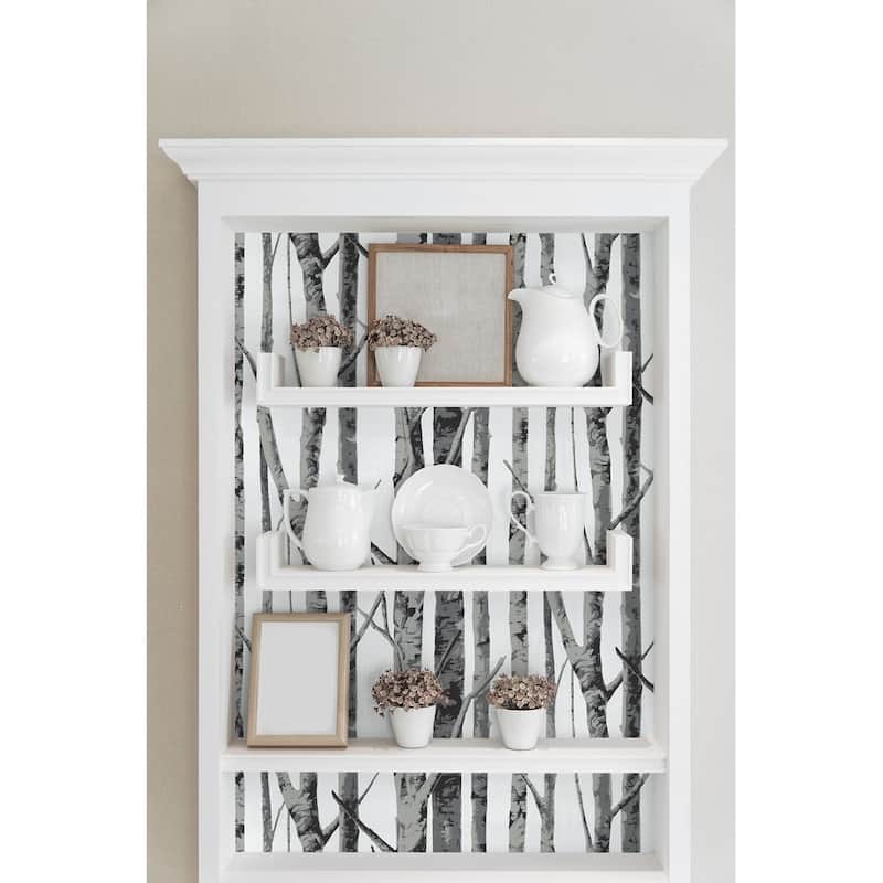 NextWall Birch Trees Peel and Stick Removable Wallpaper - 20.5 in. W x 18 ft. L