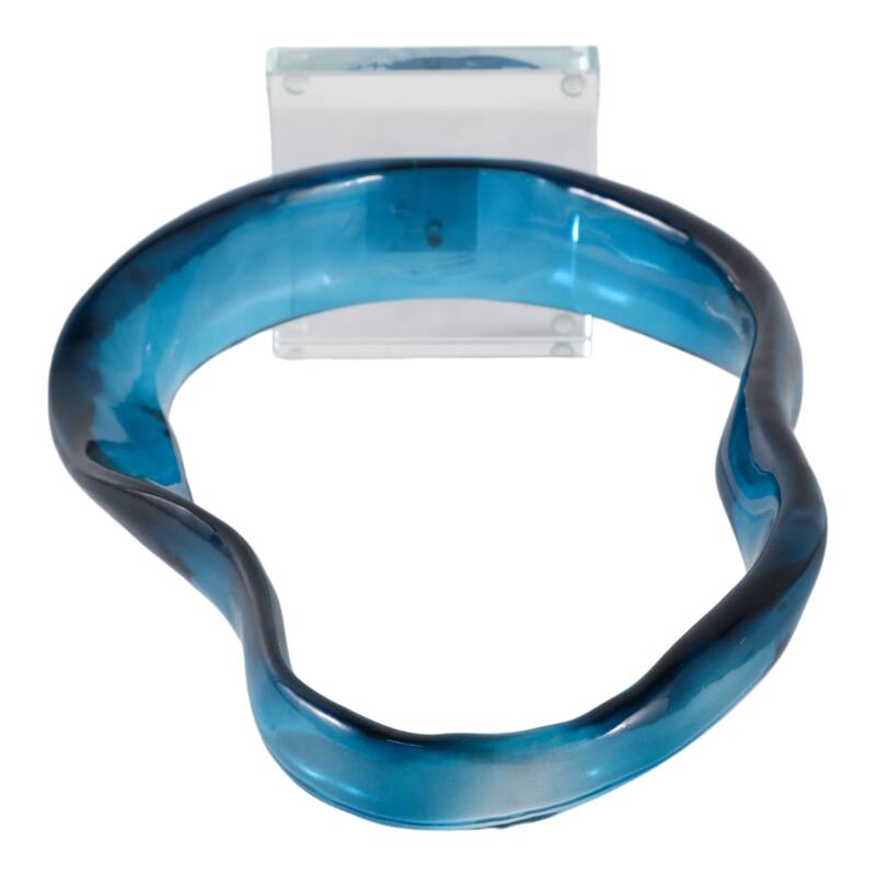 Resin Sculpture Statement with Crystal Base Home Decor - 12" Blue - 9.25" x 2.5" x 11.5"