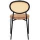 preview thumbnail 23 of 92, Leisuremod Euston Modern Velvet/Leather Dining Chair - Minimalist Wicker Back Accent Chair for Home Living Room & Kitchen