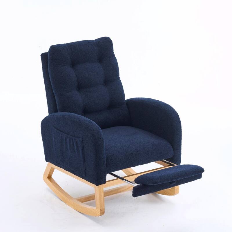 Nursery Rocking Chair - 39.76" Tall with Flip-Down Ottoman