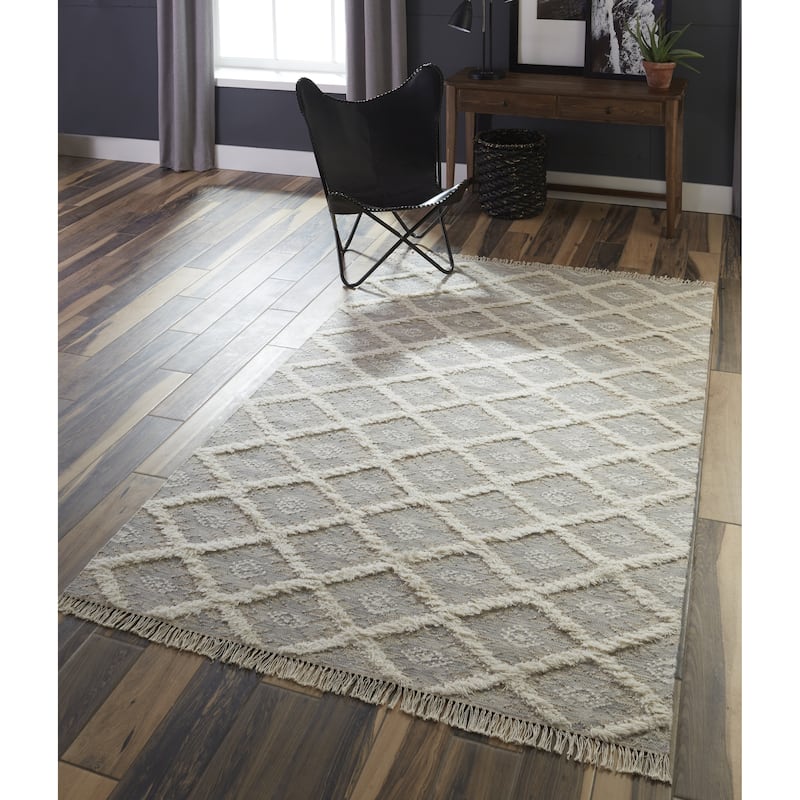 Momeni Harper Hand-woven Trellis Pattern Wool Contemporary Area Rug