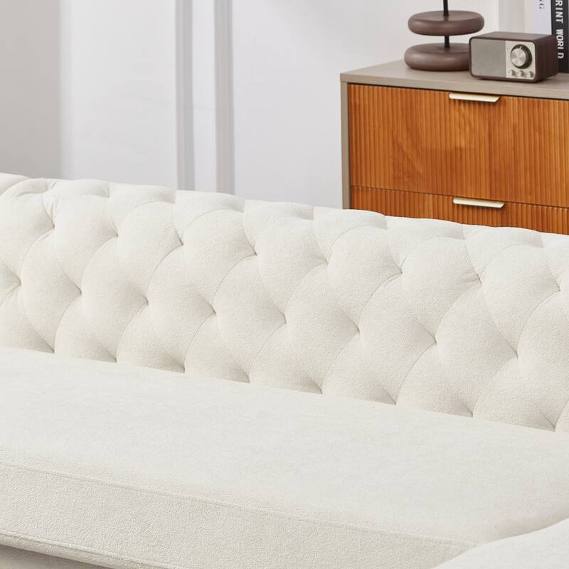 126" Chenille U-Shaped Sectional Sofa with Dual Chaise Lounges and 2 Pillows