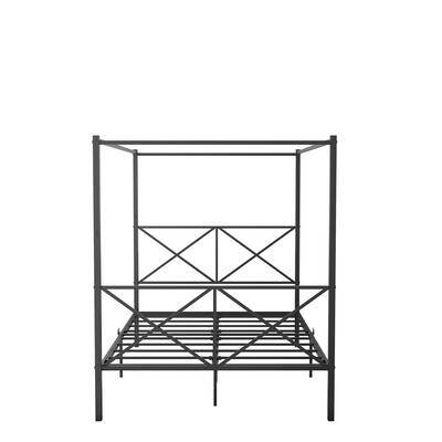 Queen Size Platform Bed with X Shaped Frame