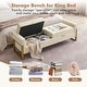preview thumbnail 42 of 79, 66" Storage Bench King Size End of Bed with Double Lids and Gold Legs