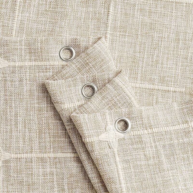 Boho Farmhouse Shower Curtain Set Modern Cotton Linen Fabric Cloth