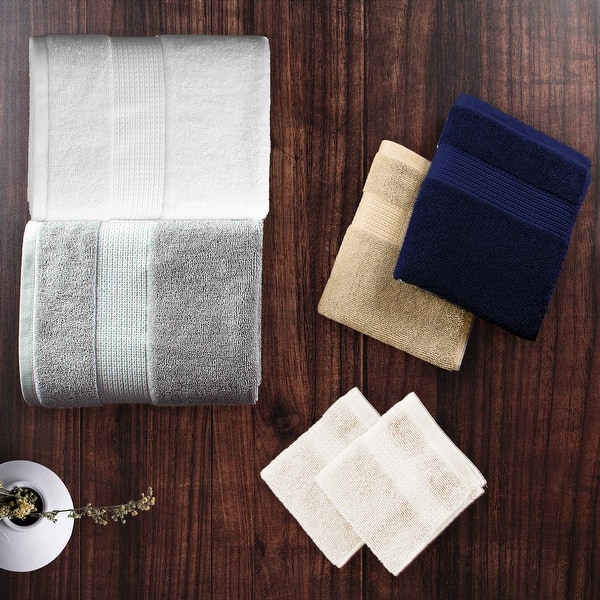 Unique Bargains 4-Pack Soft Absorbent Cotton Kitchen Towels, 13 x 27,  Beige