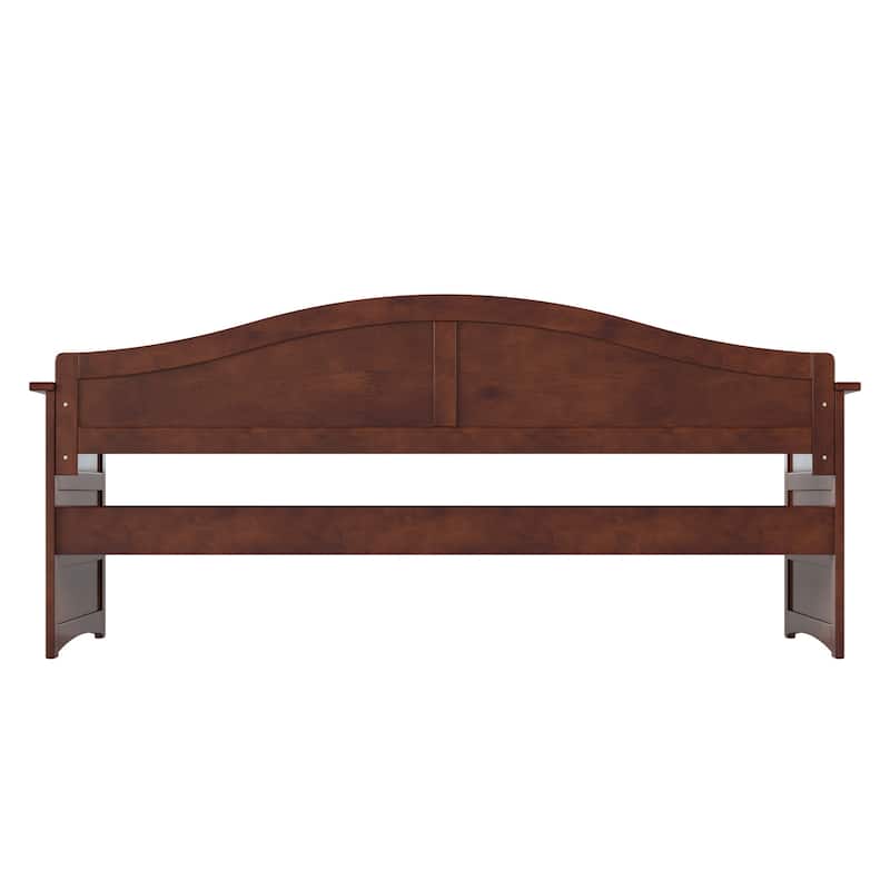 Victorian Daybed - Twin Wood Frame, Modern Design - Walnut Finish, 78.75" L