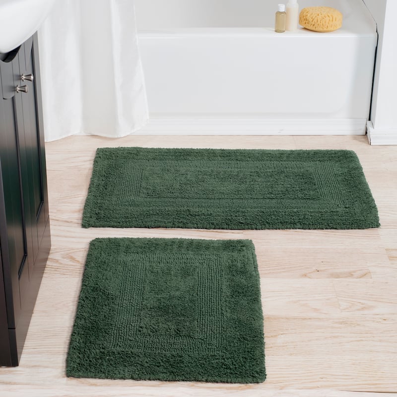 Windsor Home 100-percent Cotton 2-piece Reversible Rug Set - Green