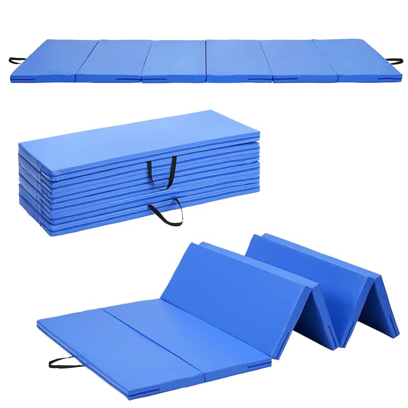 Ainfox Gymnastics Mat 4'x8'x2'' Exercise Mat Gym Mat for Home Aerobics Workout Foldable Tumbling Mat - 8×4ft - Blue