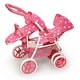 preview thumbnail 2 of 10, Badger Basket Reversible Double Doll Stroller - Pink/Polka Dots