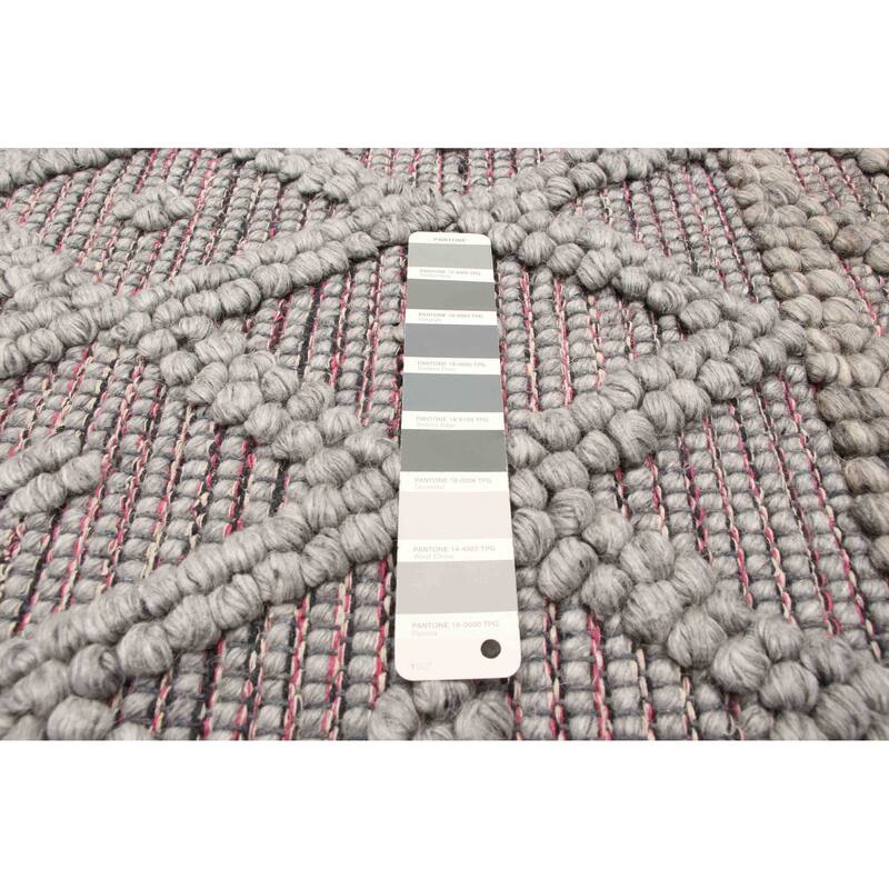 ECARPETGALLERY Braid weave Sienna Grey Wool Rug - 5'2 x 7'8