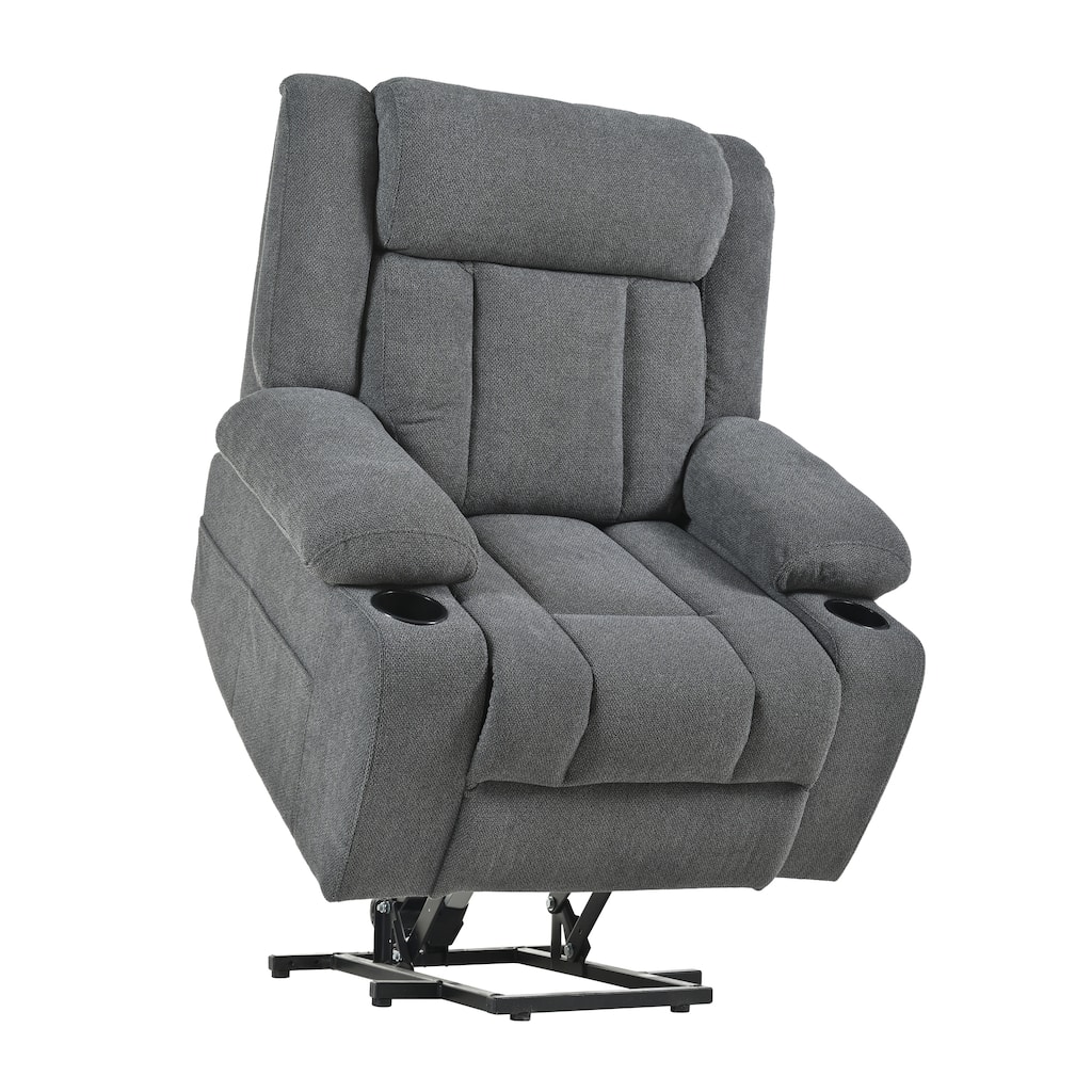 Velvet Power Lift Recliner with Footrest & Pocket