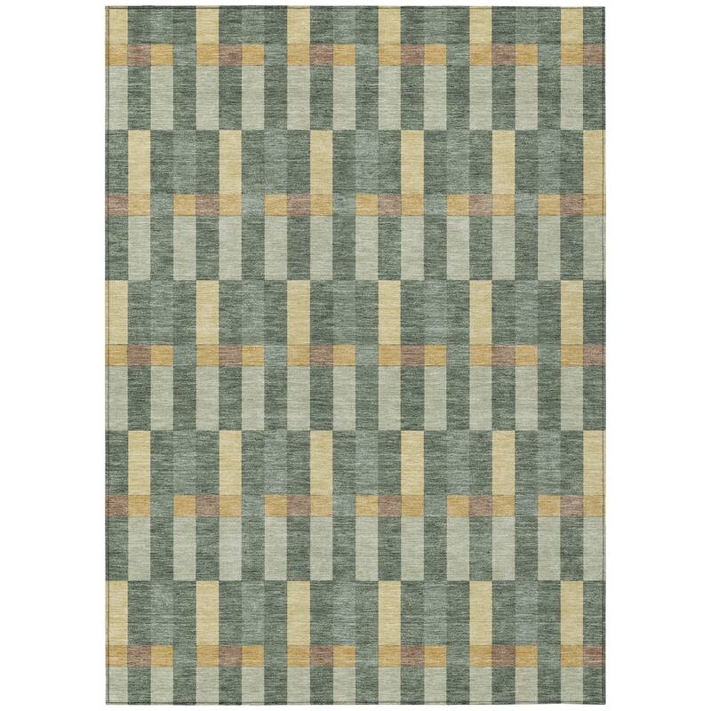 Machine Washable Indoor/ Outdoor Modern Chanute Chantille Rug
