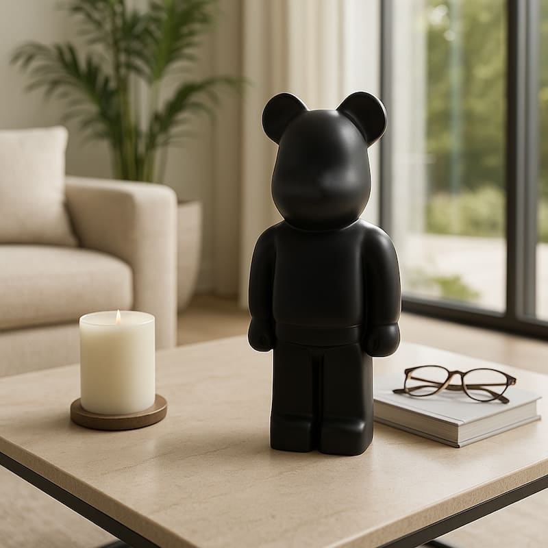Ceramic Decorative Object Modern Minimalist Bear Figurine Home Decor - 4.75" x 4" x 11.5"