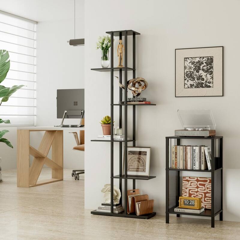 6-Tier Bookshelf - 9.4 x 20.8 x 62.2 inches