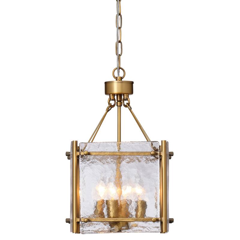 Jamie Young Glenn Small Square Metal 4-Light Chandelier