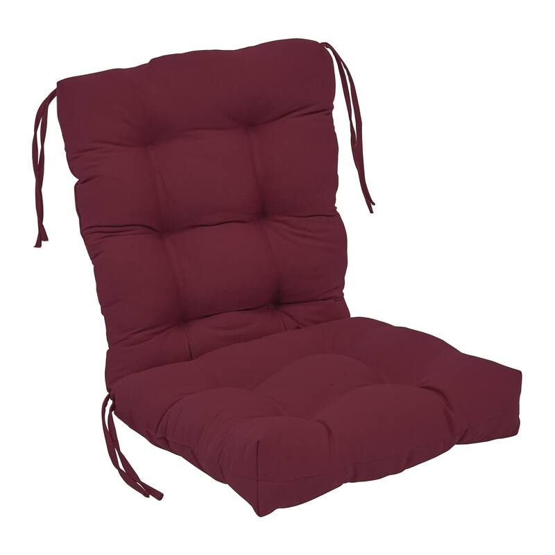 Multi-Section Tufted Twill Seat/Back Chair Cushion (Multiple Sizes) - 18 x 38 - Burgundy