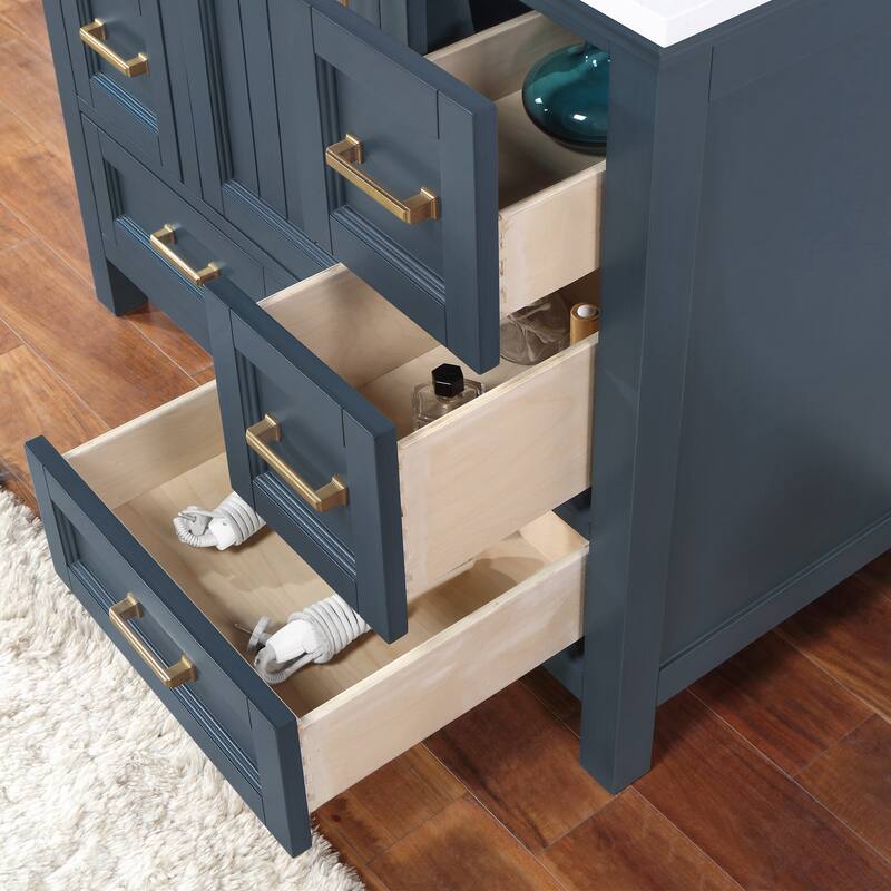 Altair Isla Single Bathroom Vanity Set and Aosta White Countertop with Mirror