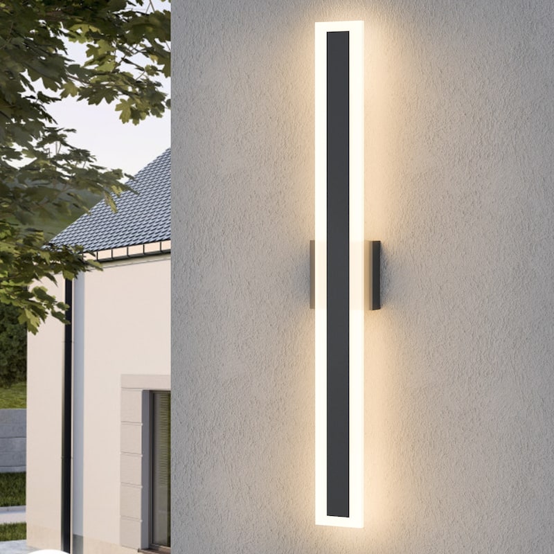 Outdoor Linear Integrated LED Wall Sconce Light Fixture with Bracket - 31.5"-24W
