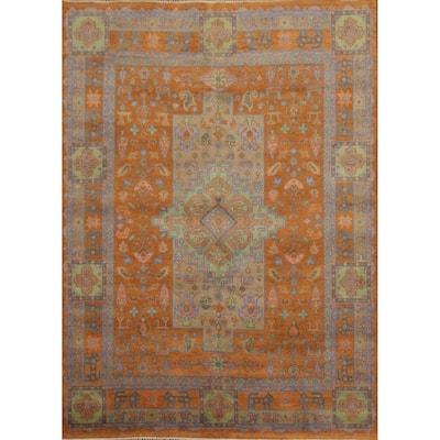 Hand Knotted Oriental 100% Wool Carpet Traditional Tribal Oranges & Rust Heriz (serapi) Area Rug - 10' 1'' X 8' 1''
