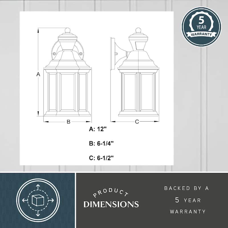 Vaxcel Lighting T0730 Auburn 12" Tall Outdoor Wall Sconce with Clear