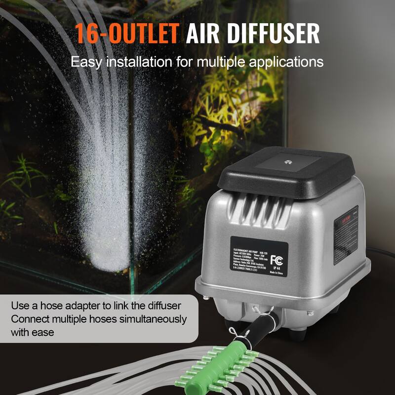 Linear Air Pump, Air Flow Septic Aerator Pump, Aeration System Water Gardens, Waste Treatment, Septic Tanks