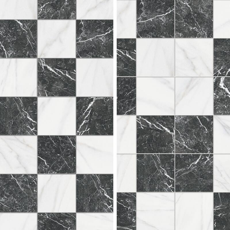 Merola Tile Merzoni Checker Ruzzini 13" x 13" Porcelain Floor and Wall Tile