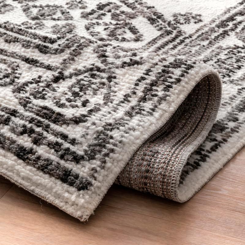 Nuloom Transitional Fading Mayen Cruz Andina Geo Border Print Area Rug