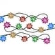 preview thumbnail 1 of 3, Kurt Adler 15.7-Foot UL 20-Light Multicolor LED Clear Lotus Flower Light Set With Green Wire