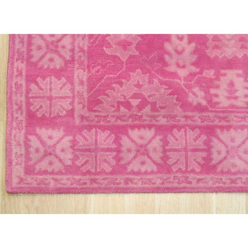 Pink Traditional Oriental Overdyed Area Rug