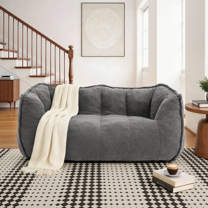 Teddy Fleece 2-Person Bean Bag Sofa