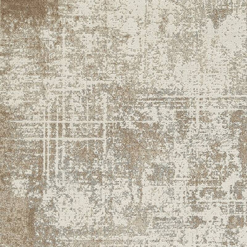 Lae 5 x 7 Medium Area Rug, Machine Woven Abstract Art Design, Brown Gray - 5 x 7
