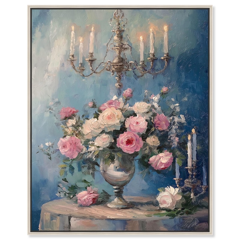 Romantic Roses Canvas by Art Remedy - 24" x 30" - Silver